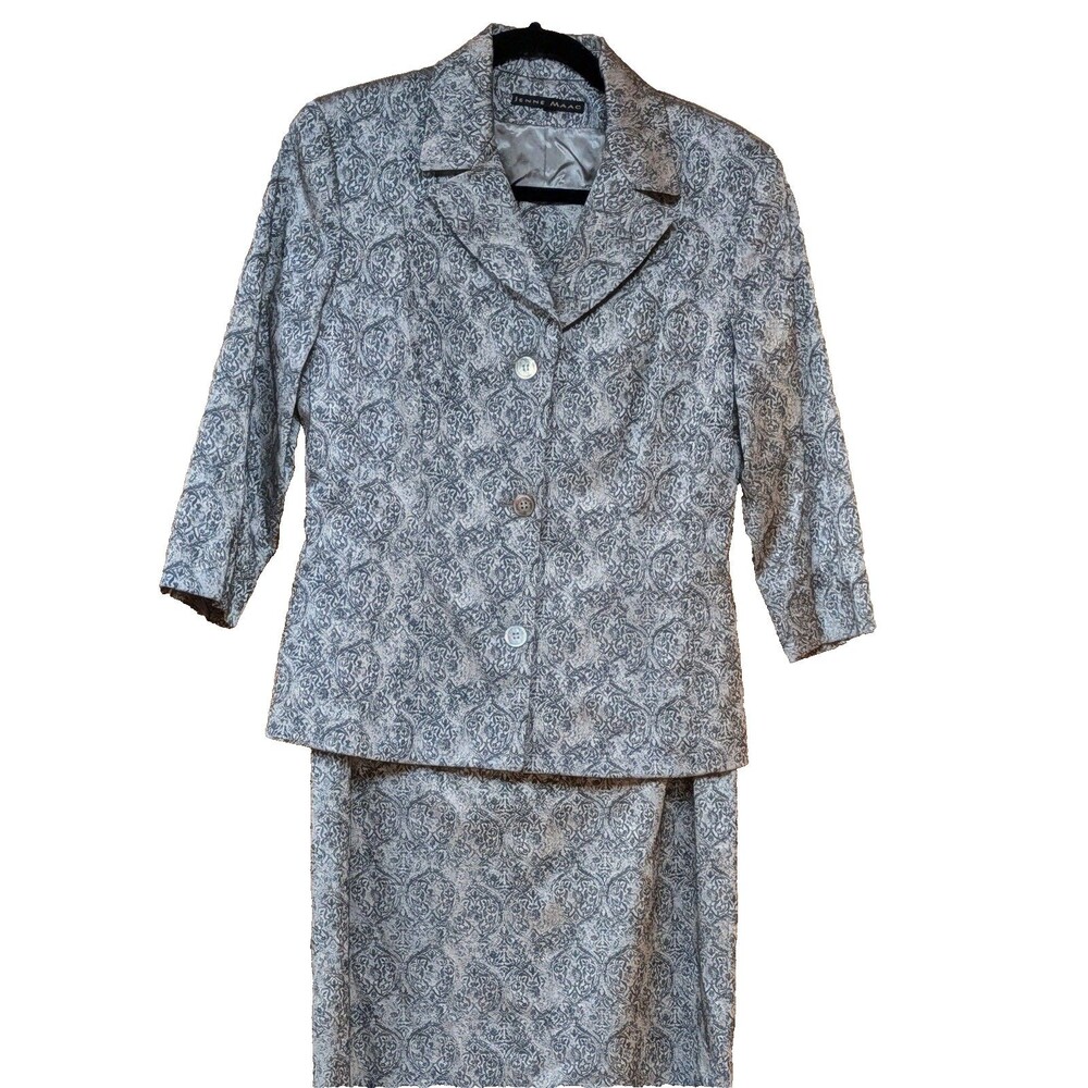 VTG Jenne Maag Sz 10 3Pc Suit Dress Skirt Jacket Fully Lined 3/4 Sleeve Career